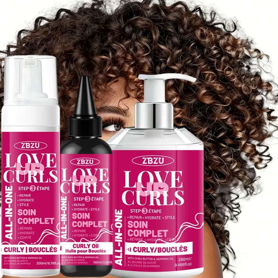 Pink Curl Styling Cream 3-pack contains argan oil to promote waves and curls, deep care and improve shine and elasticity Oasis Select