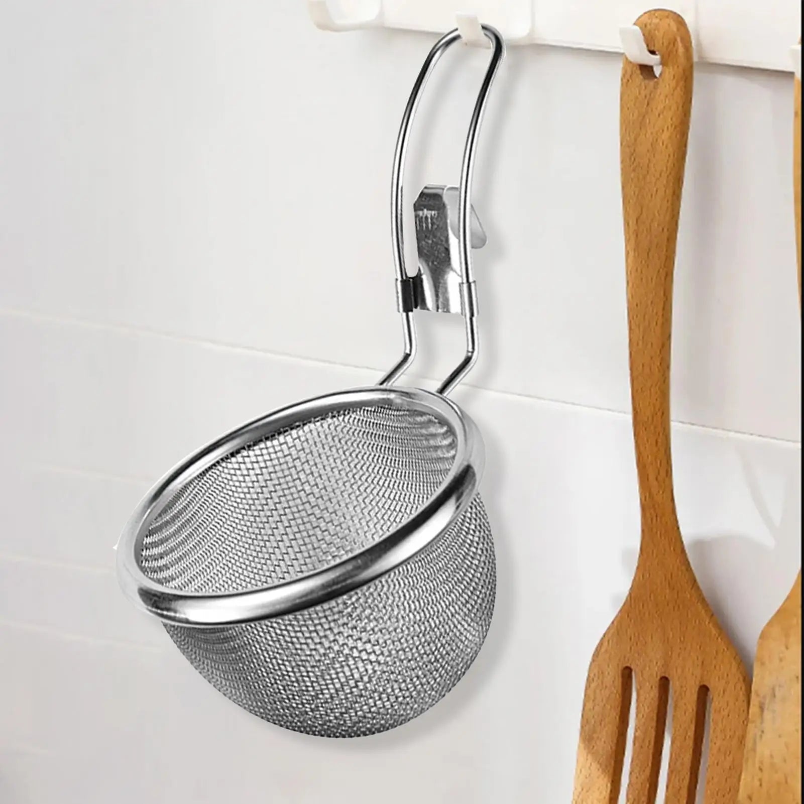 Mesh Strainer Spoon Wall-mounted Frying Filter Basket Spicy Hot Pot Noodles Scoop Kitchen Tableware Cooking Kitchen Tool Oasis Select
