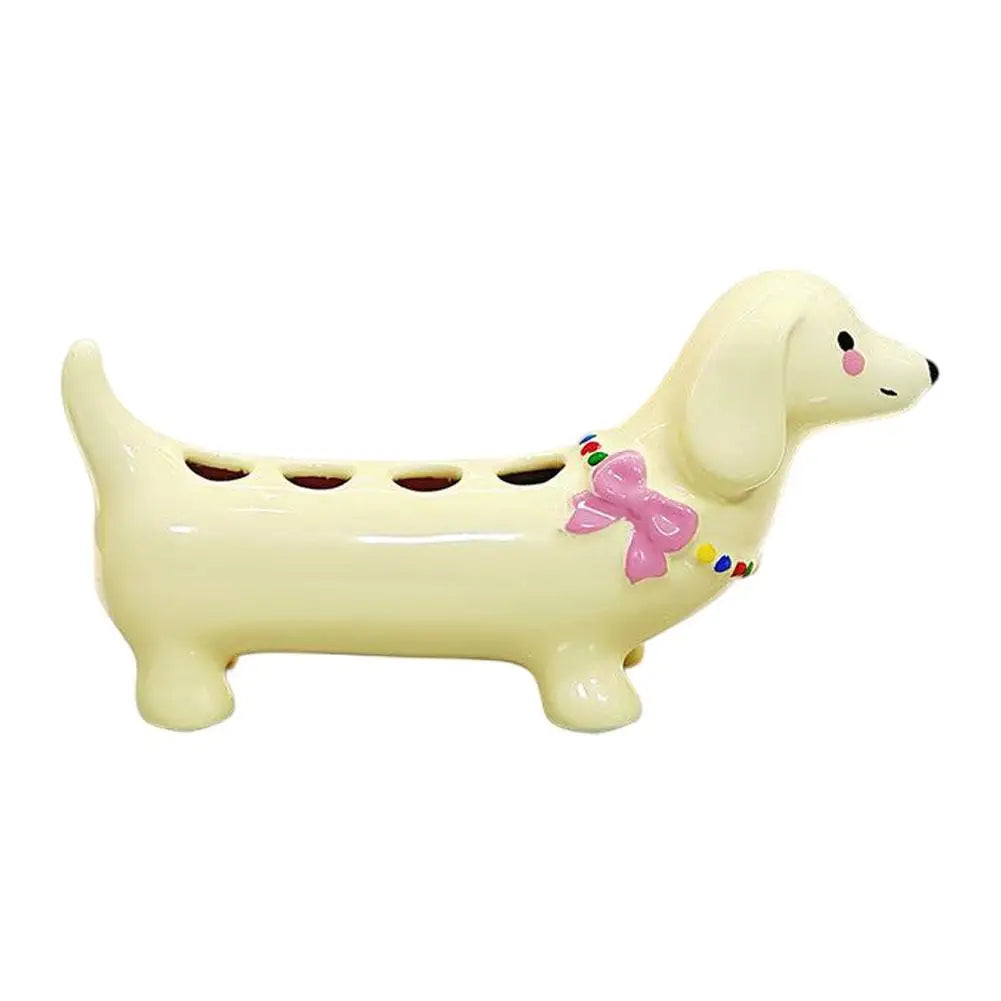 Dachshund Ceramic Toothbrush Holder Storage Rack Bathroom Sink Washstand Toothbrush Base Bathroom Decoration Oasis Select 01