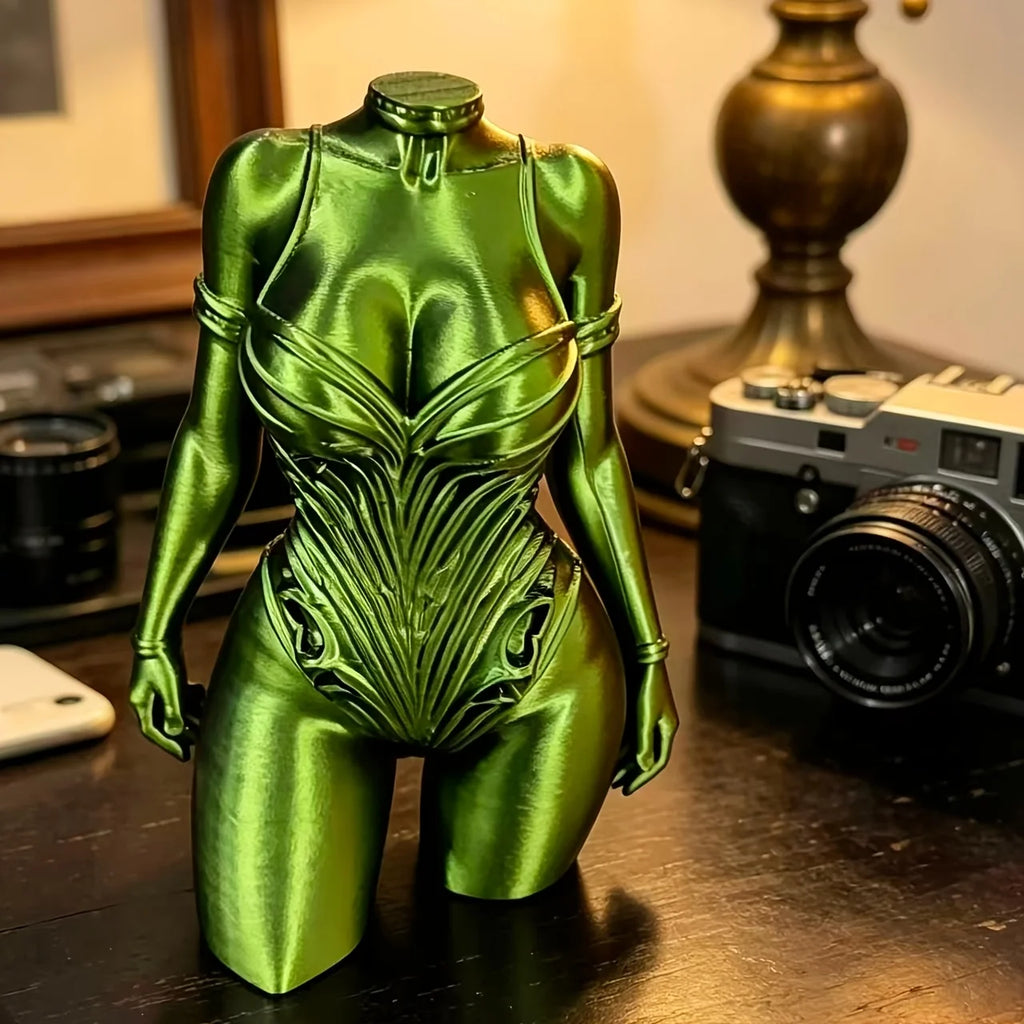 Cyberpunk Style Woman Torso Figurine 3D Printing Art Statue Future Technology Desktop Ornament Home Decor for Living Room Office Oasis Select