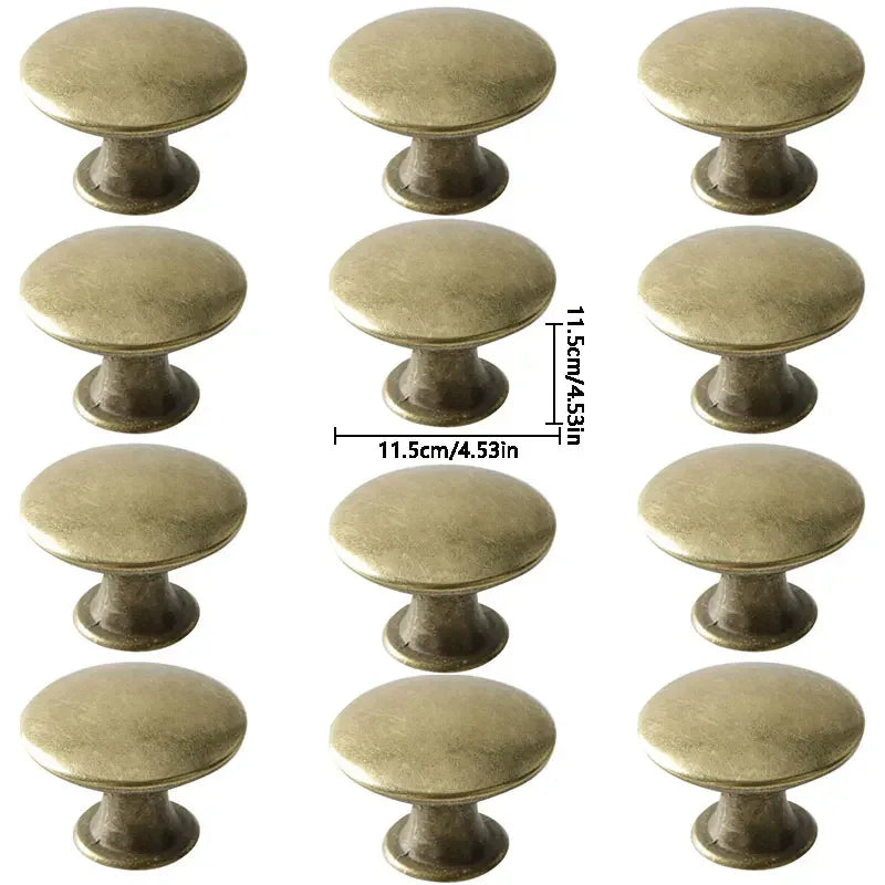 12Pcs Round Door Knobs Cabinet Handles Cupboard Drawer Kitchen Bathroom Fashion Furniture Hardware Accessories Oasis Select chalcopyrite