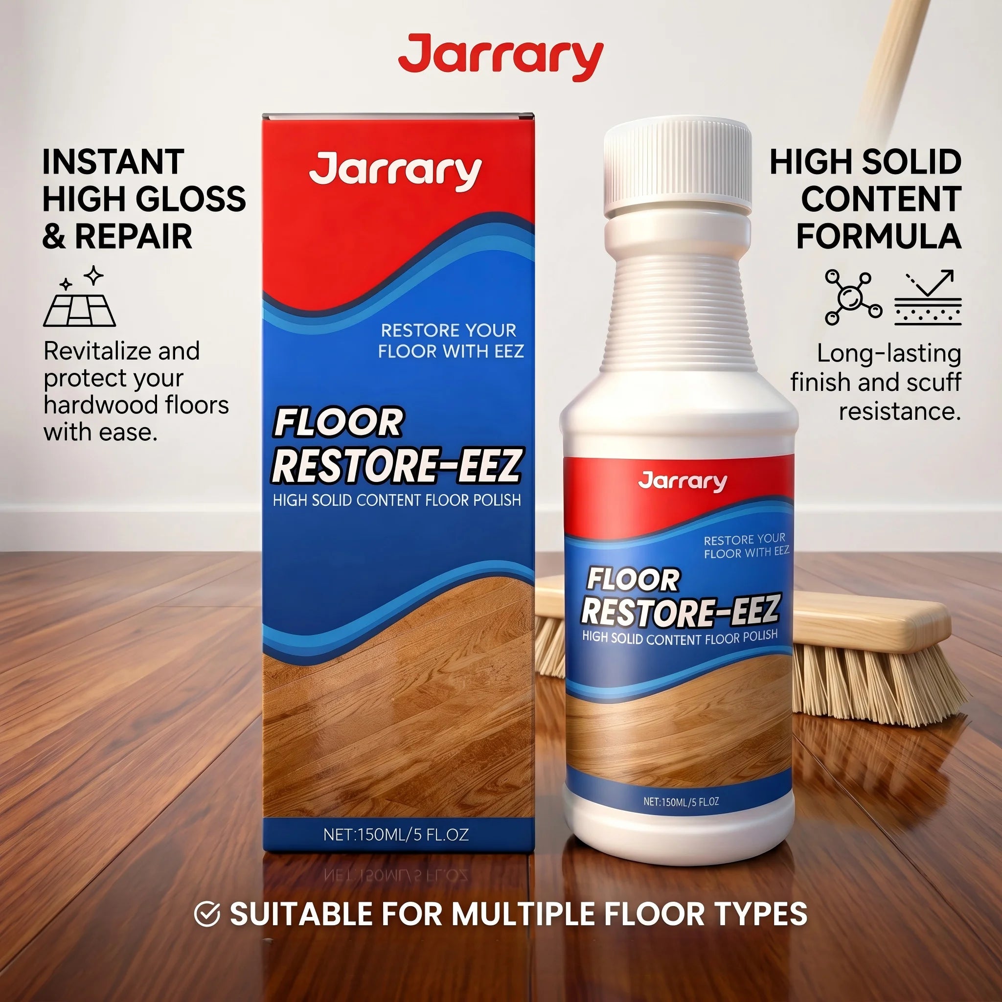 Floor Restorer and Polish for Wood Floors Scratch Repair Long-Lasting Gloss Restorer Wood Flooring Renewal Agent Home Daily Care Oasis Select