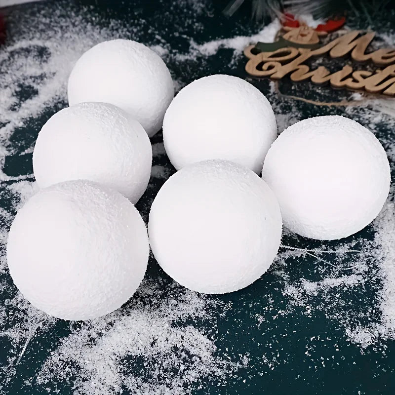 6pcs White Foam Christmas Ornaments - Elegant Hanging Snowball Decorations for Xmas Tree, Winter Parties, and Holiday Home Decor Oasis Select