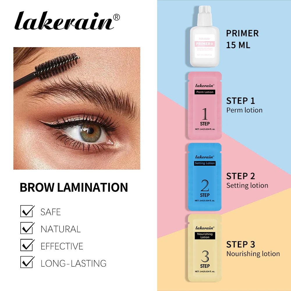 Lakerain Eyebrow Lamination Kit Professional DIY Eye Brow Perm Set Create Fuller Thicker Brows Lasting Eyebrow Natural Makeup Oasis Select