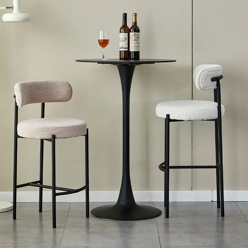 Multi-functional Bar Chair Stainless Steel Bar Milk Tea Shop High Chair French Cream Style Designer Bar Chair Bar Stool Durable Oasis Select