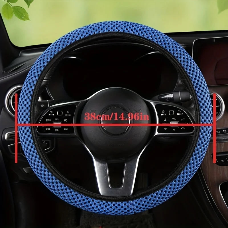 Universal Car steering wheel cover summer ice silk breathable non-slip no inner ring elastic mesh handlebar cover Accessories Oasis Select