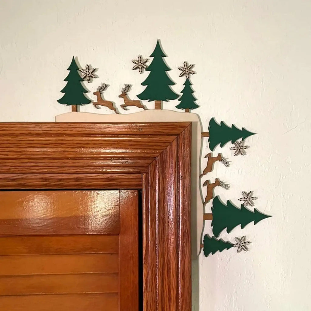 Christmas Decoration 2025 1pc Santa Clau Christmas Door Corner Decoration Diy Stitching Creatives Home Decor Colgante De Navidad Oasis Select Christmas Trees 1