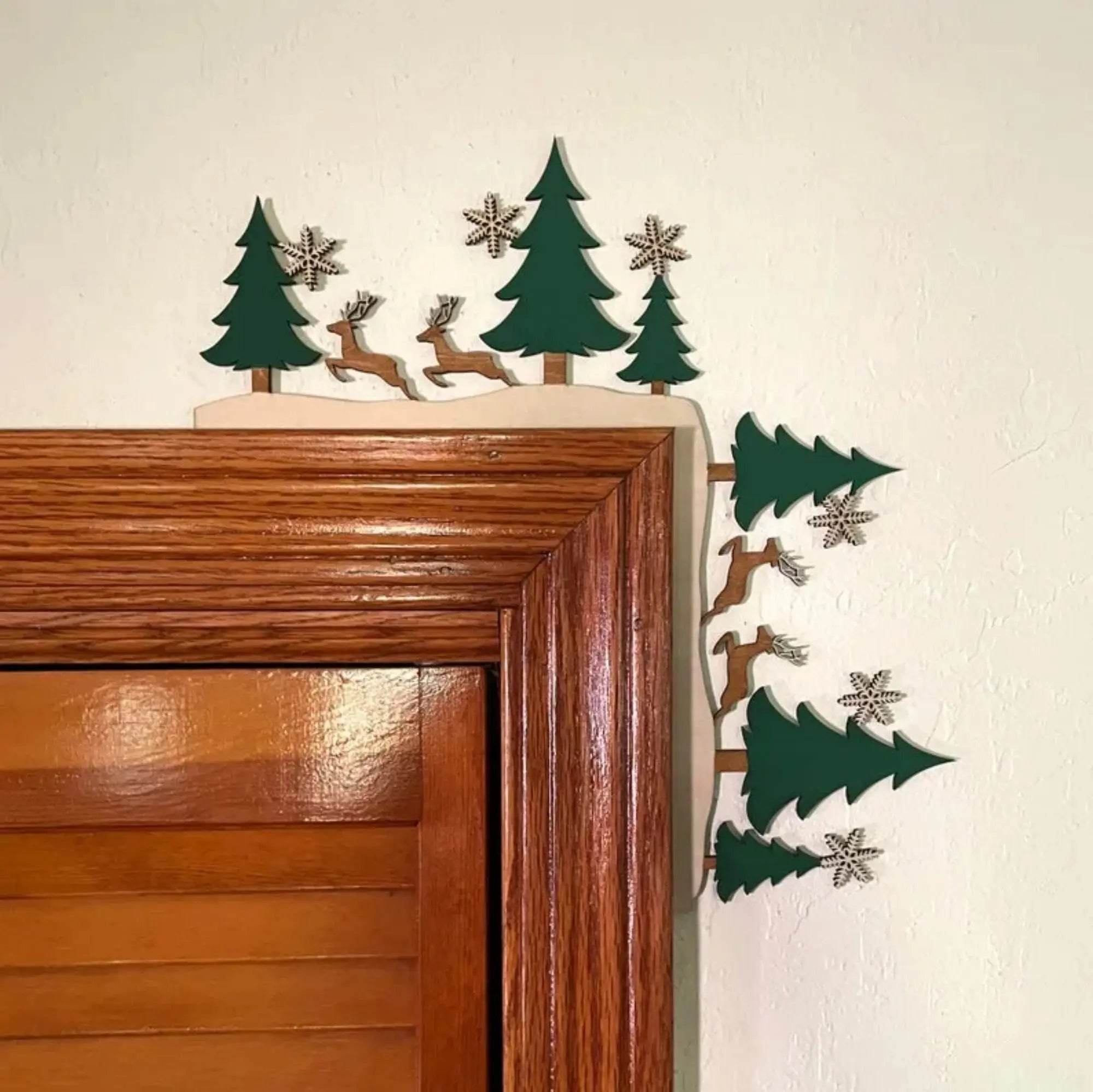 Christmas Decoration 2025 1pc Santa Clau Christmas Door Corner Decoration Diy Stitching Creatives Home Decor Colgante De Navidad Oasis Select Christmas Trees 1