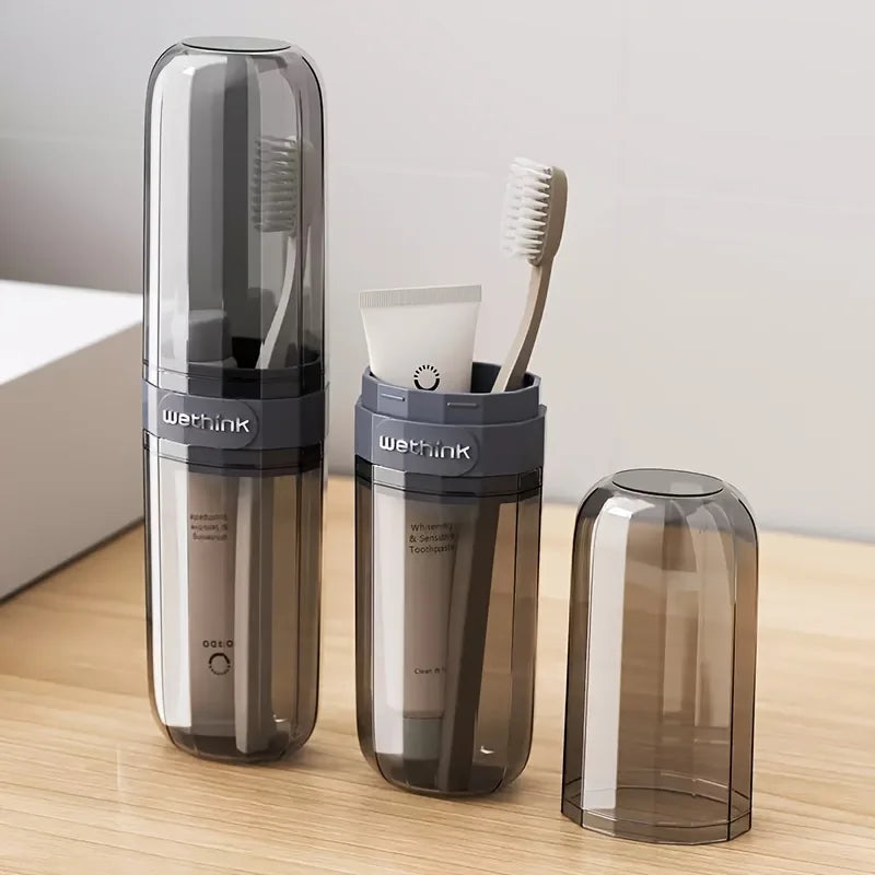 1PC Travel Toothbrush Cup Vertical Bathtub Mouthwash Cup, Perfect for Business Travel and Outdoor Activity Travel Oasis Select