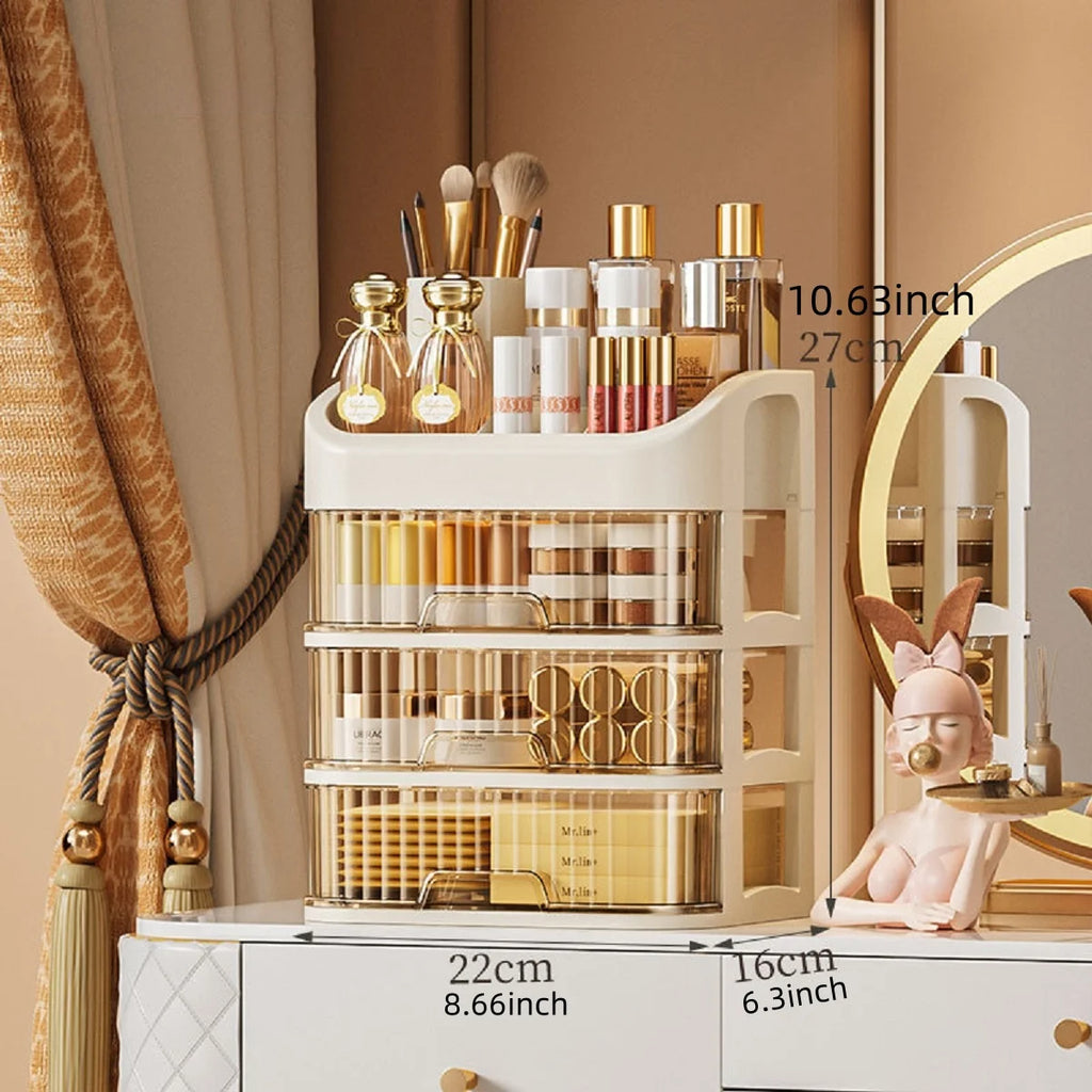 1pc Multi-layer Makeup Storage Box,Cosmetics Storage For Skin Care,Eyeshadow,LotionsLipstick,Great For Dresser,Bathroom,Bedroom Oasis Select 4-layer Storage Box