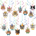 Cat Party Decor Must - Haves: Spiral Cat Head Hanging Cards - Perfect for Pet Cat Gathering Decor Oasis Select 30 double-sided card