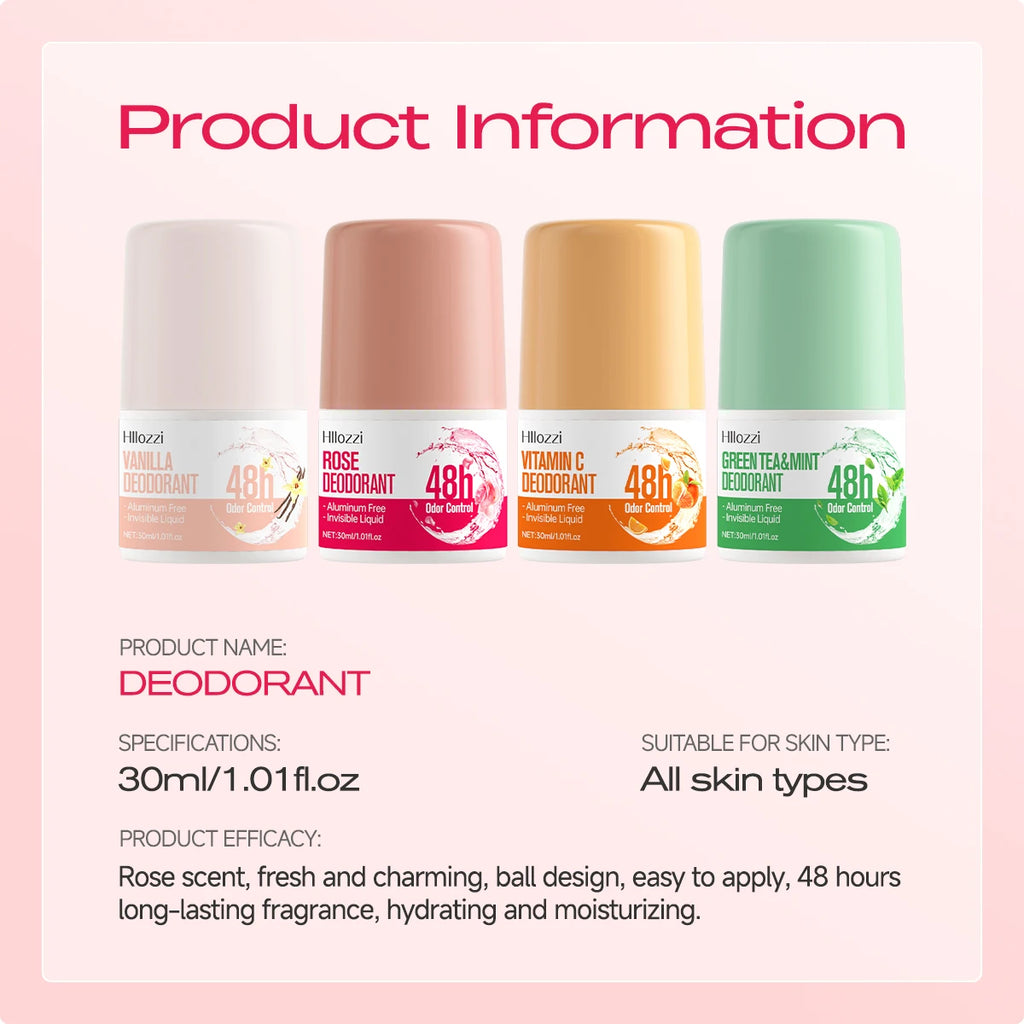 vitamin c，rose，vanilla，green tea & mint deodorant 48 hours long lasting fragrance Fruity perfume Skin care Oasis Select