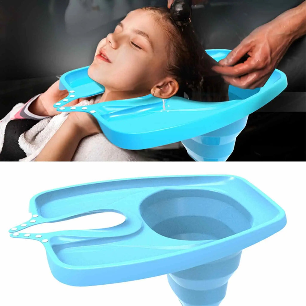 Portable Shampoo Bowl Foldable Shampooing Basin Bowl with Drain Hose for Women Home Salon Hair Wash Supplies for Disabled Oasis Select