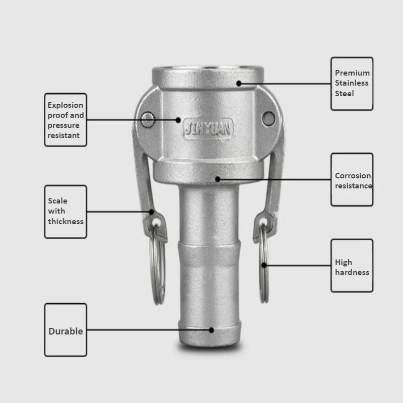 C-type Quick Connector 304 Stainless Steel DN15 20 25 32 40 50 Lever Type Leather Tube Quick Female End Soft Quick Plug Oasis Select