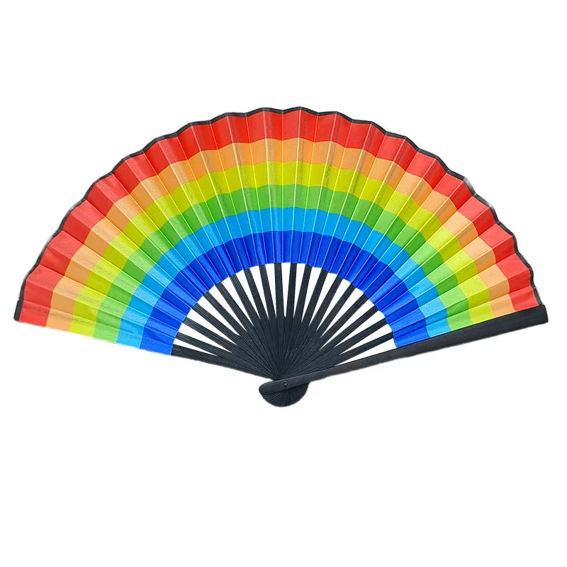 Leopard Print Folding Fan – 23cm Black Frame | Party & Stage