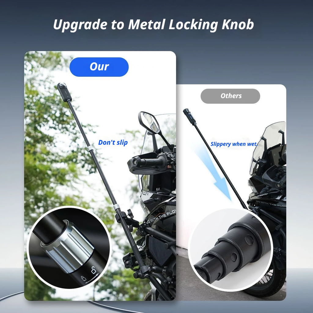43" Motorcycle Selfie Stick for Insta360 X5/X4 & DJI Osmo