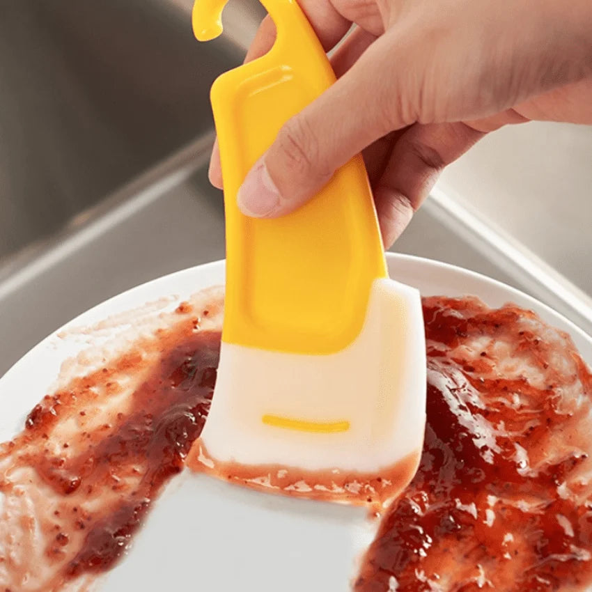 3pcs Silicone Pan Scraper Dish Cleaning Spatula Dish Scraper Non Stick Kitchen Pan Rubber Cleaning Spatula Pot Cleaning Tool Oasis Select