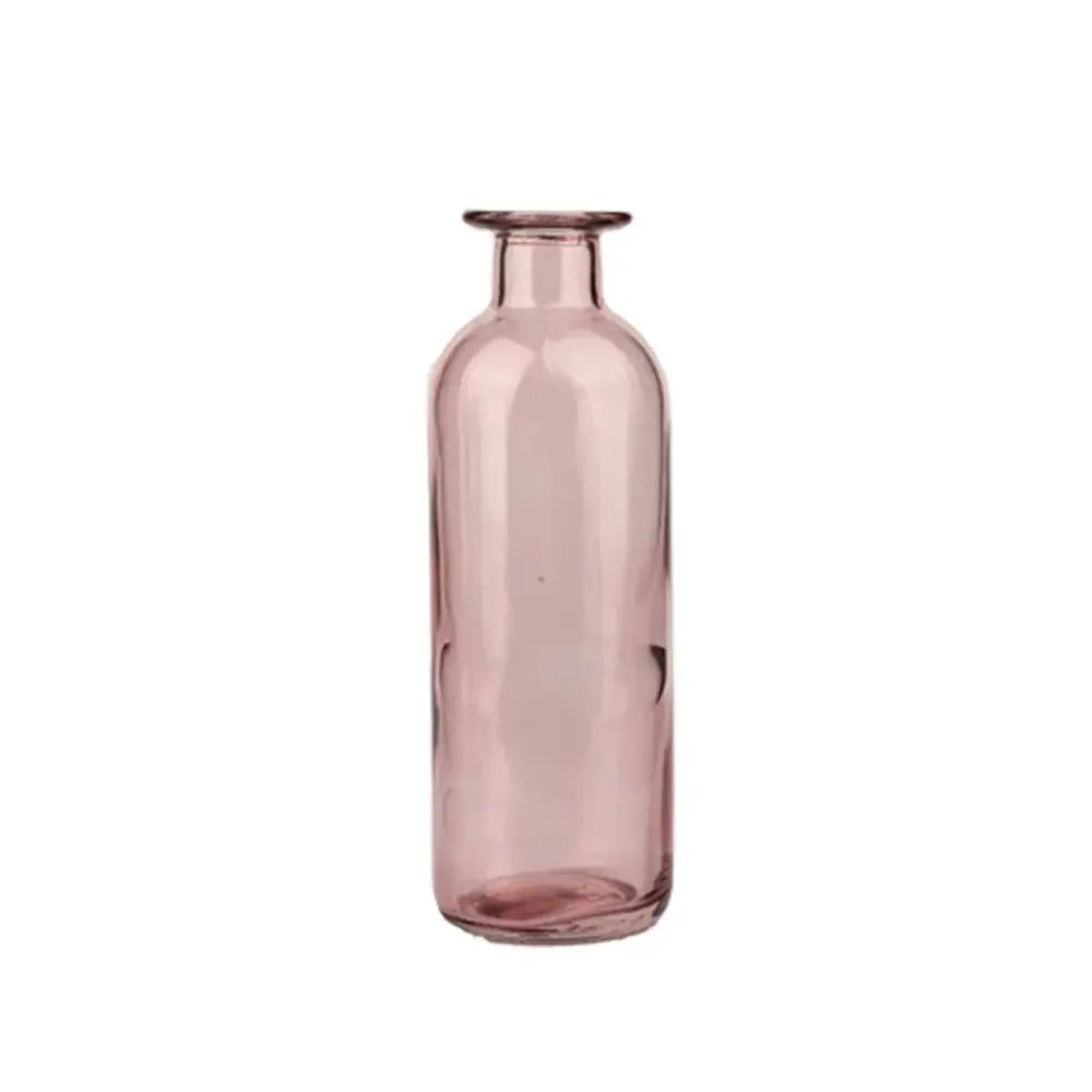 Transparent Glass Flower Vase | Modern Hydroponic Table Decor Glass Flower Vase Oasis Select Pink-S