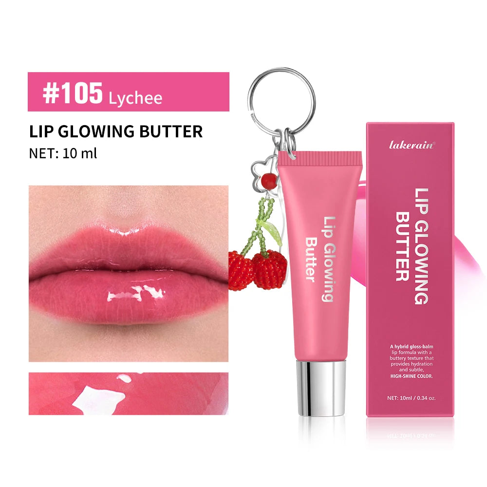2-in-1 Keychain Lip Gloss | Moisturizing Butter Glowing Lipstick Lip Gloss Keychain Oasis Select 5Lychee