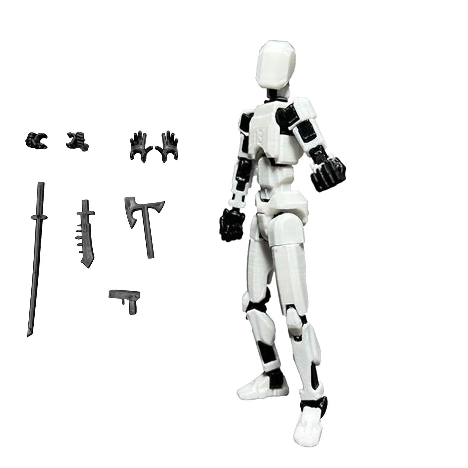 Titan 13 With Wings Figure Toys Lucky T13 Joint Movable Action Figuras 3D Printed Multi-Articular Robot Toys For Kids Gifts 13cm Oasis Select White One Size