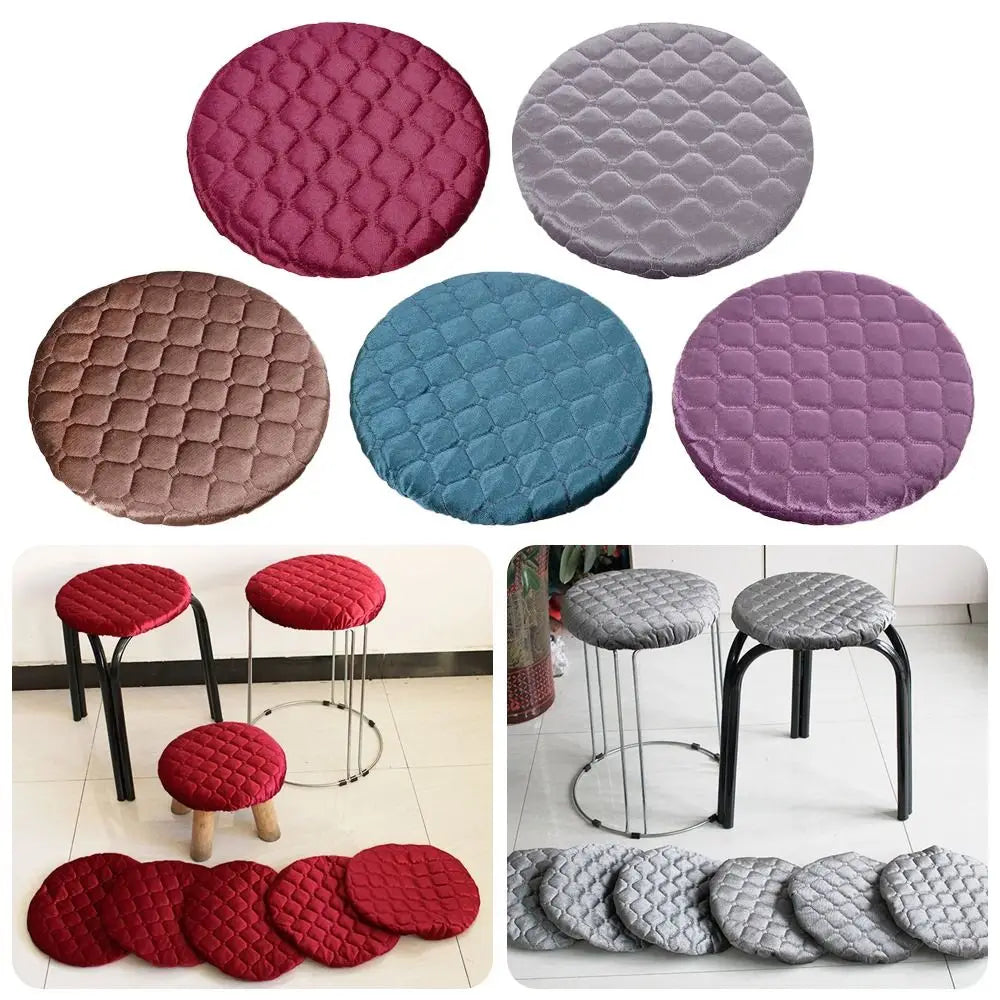 Perfect Thickening Stool Covers Elastic Solid Color Dining Stool Covers Anti Dirty Soft Round Stool Covers Dining Halls Oasis Select