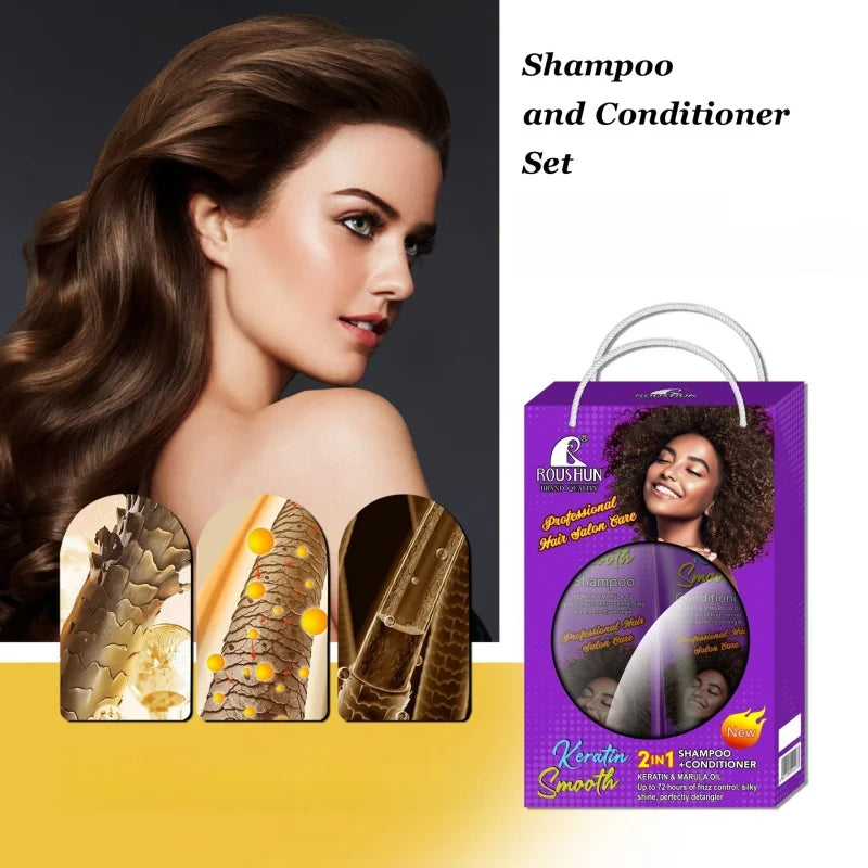 ROUSHUN Keratin Shampoo & Conditioner Set | Nourishing Hair Care