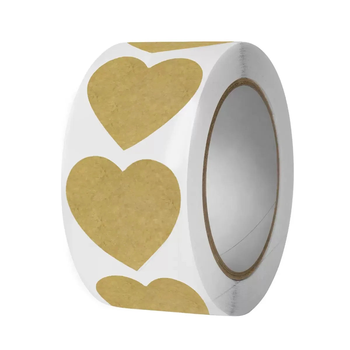 500 pcs / 1 roll ，kraft round self-adhesive label paper items classification name stickers personalized labels Oasis Select 1 roll heart