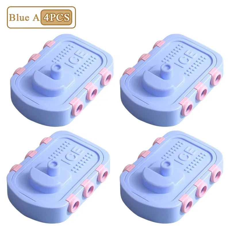 1/2/4PCS Small Boat Minivan Silicone Ice Mold DIY Children Homemade Ice Cream Mold Ice Cream Ice Lattice Making Ice Box Oasis Select Blue A-4PCS