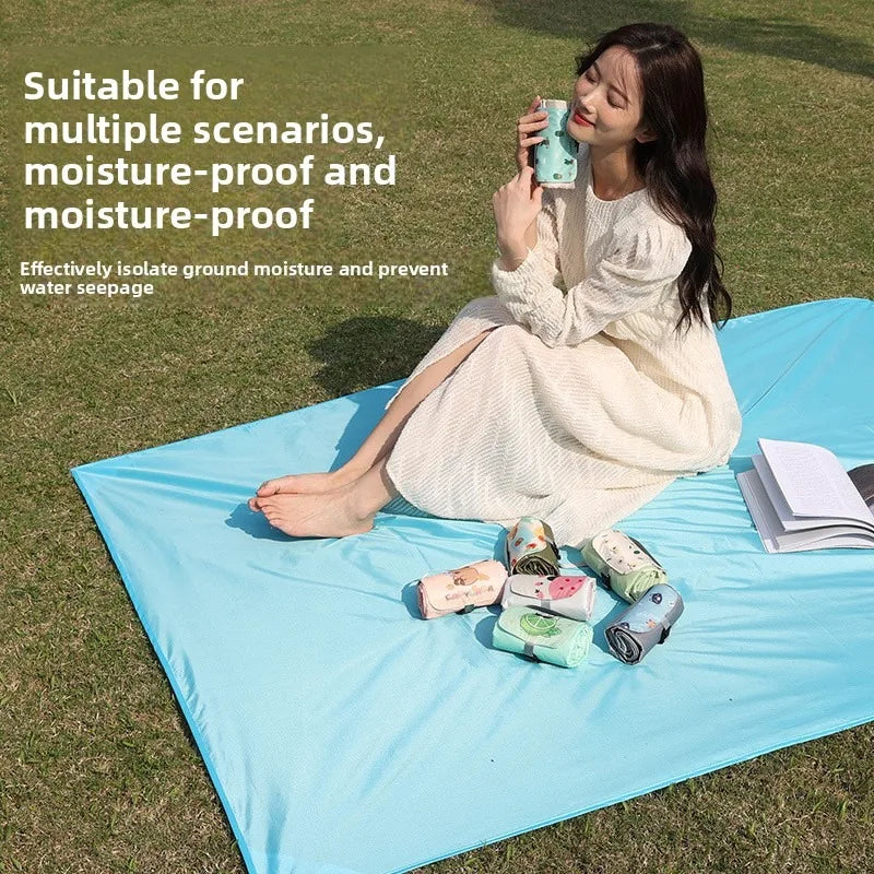 1pcs Lightweight Mini Pocket Picnic Mat Sand Proof Beach Blanket Waterproof Outdoor Camping Picnic Pad for Travel Picnic Oasis Select
