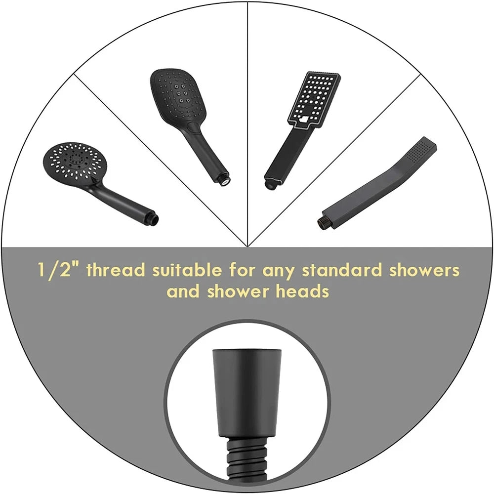 Gold Stainless Steel Flexible Shower Hose Long Bathroom Shower Water Hose Extension Plumbing Pipe Pulling Tube Oasis Select