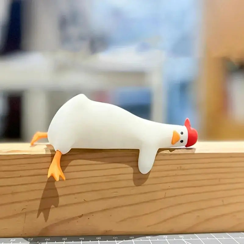 Adorable Cute Duck Bookend Decorative Non-Skid Resin Book Holder for Kids Bedroom Bookshelf Creative Gift for Bookworms Oasis Select A2