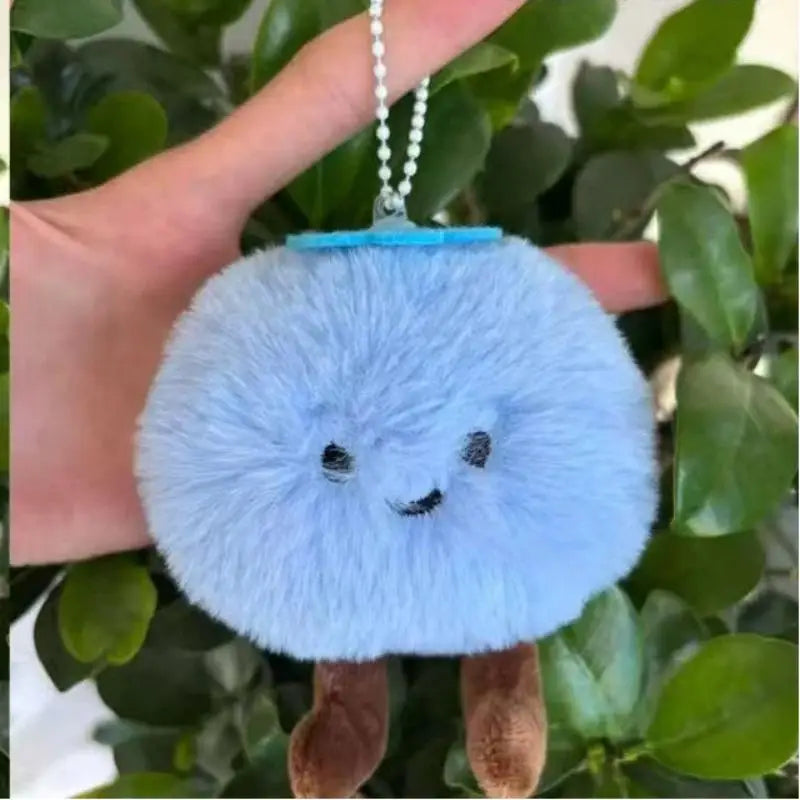 Fluffy Blueberry Plush Keychain – Cute Stuffed Bag Charm Pendant