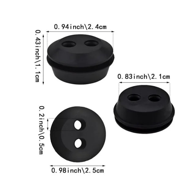 21.5mm Rubber Fuel Tank Grommet 2 Holes For Trimmer Brush Cutter Lawn Mower Gas Line Seal Replacement Accessories 10PCS Oasis Select