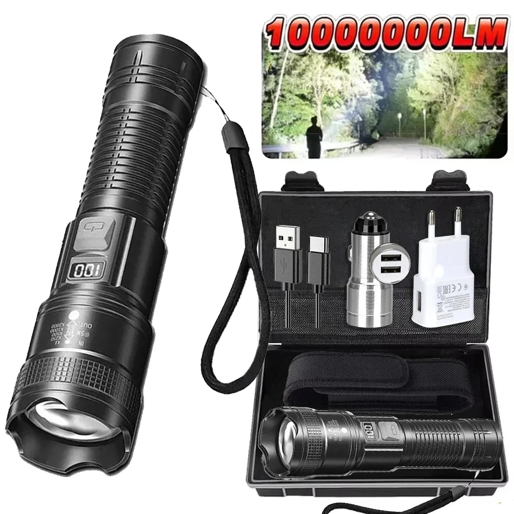 2Pack Super Bright Flashlight Rechargeable LED Long Range Tactical Torch Lamp for Outdoor Waterproof Camping Fishing Lantern Oasis Select