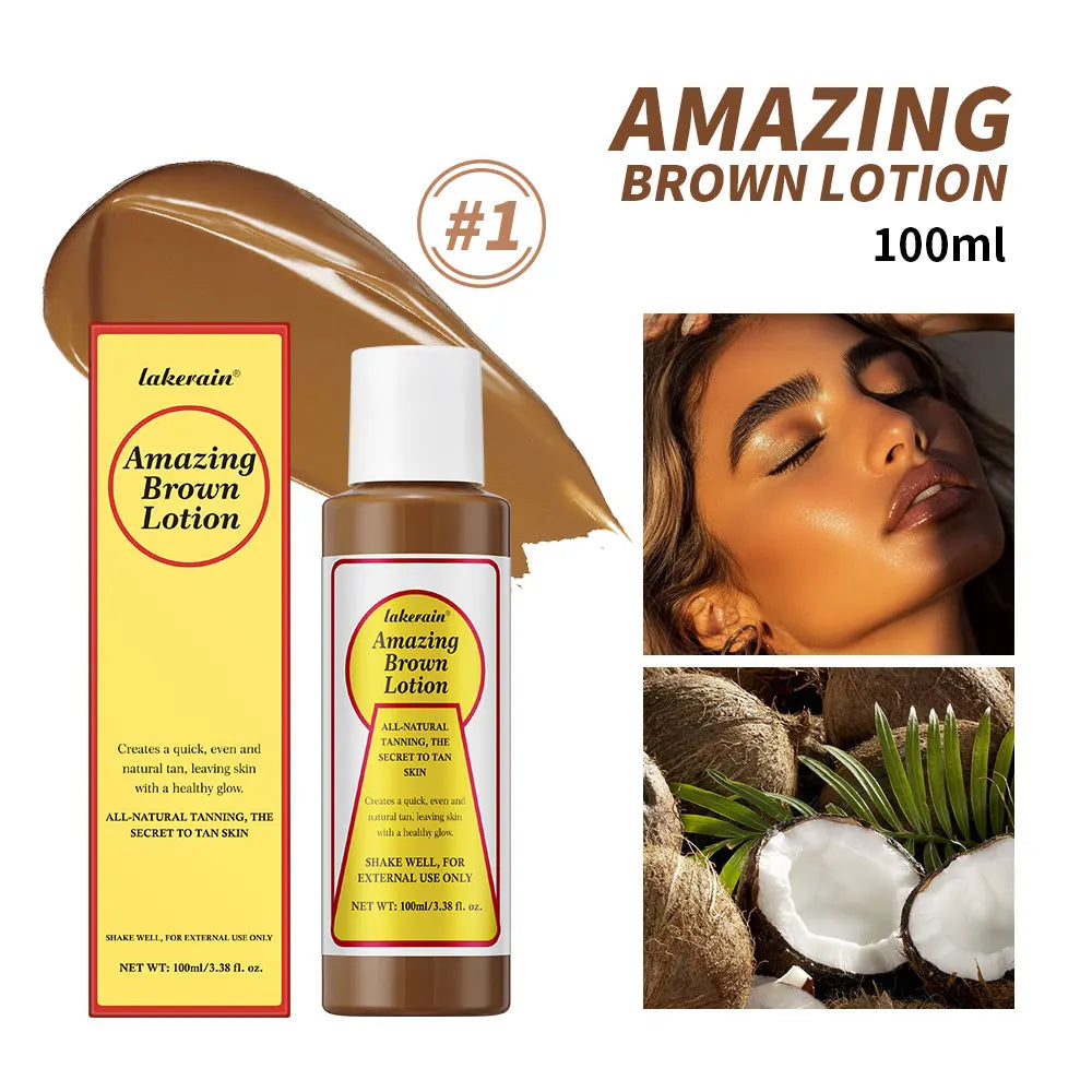 Bronze Before and After Browning Lotion Long-Lasting Brown Lotion Tan Lotion Texture Tanning Booster Waterproof Coconut Makeup Oasis Select Bronze