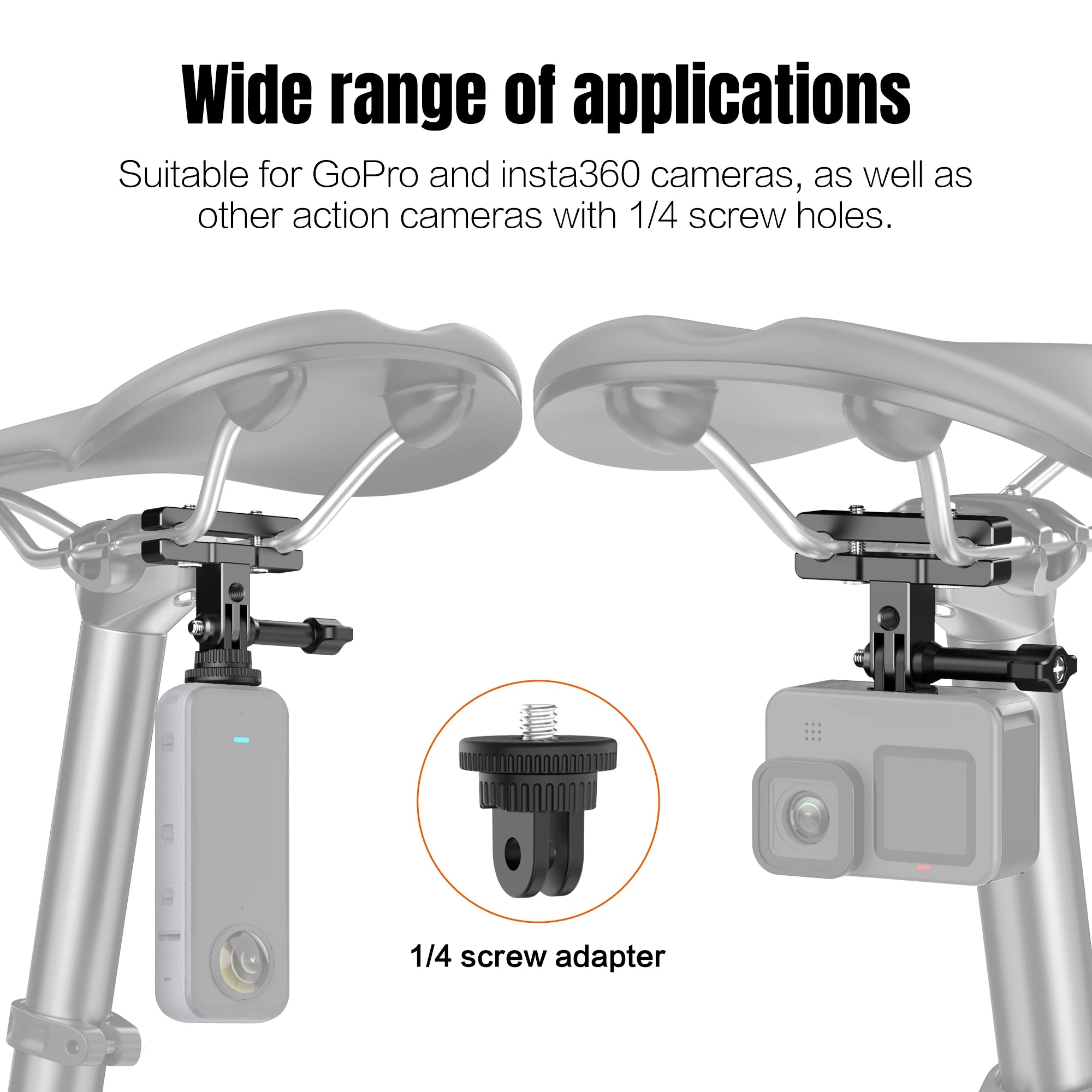 Aluminum Alloy Action Camera Bike Mount – 360° Clamp