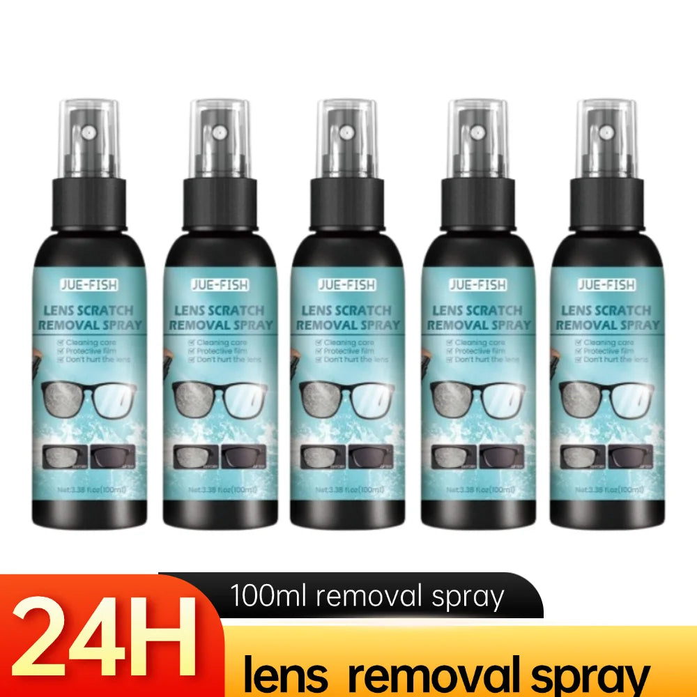 100ML Lens Scratch Removal Spray Phone Screen Helmet Scratch Repair Spray Eyeglass Cleaning Spray Sunglasses Cleaning Solution Oasis Select 5PCS