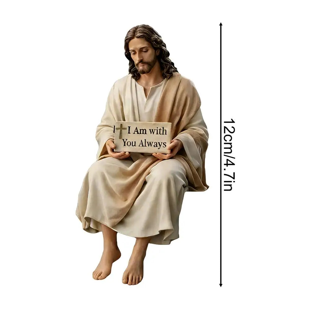 Resin Jesus Figurine Resin Spiritual Inspirational Hand Painted Statue Religious Memorial Figurine For Prayer Birthday Party Oasis Select 1PC