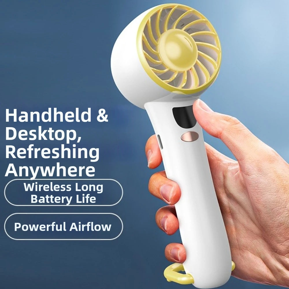 Digital Display Mini Handheld Fan 5 Speeds Long Battery Life USB Rechargeable Fan Telescopic Bracket Quiet High Speed Fan Summer Oasis Select