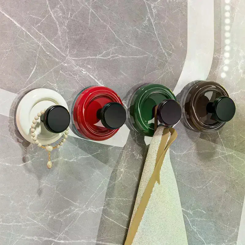 Colorful Suction Cup Wall Hooks No-Drill 5kg Hold 4-Pack