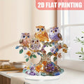 Flat Acrylic Ornament Cute Crystal Owls Desktop Decoration for Home Office Present Oasis Select owl