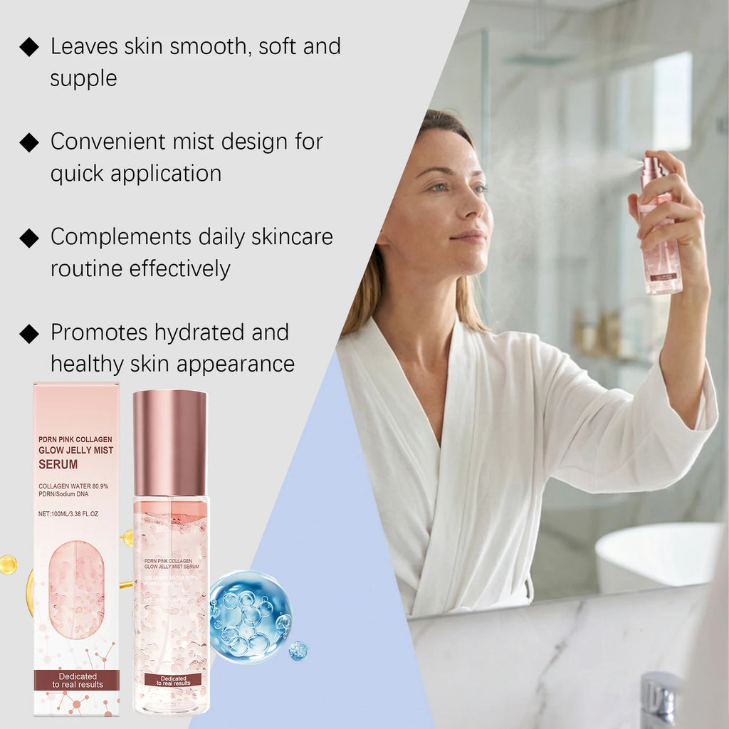 Jelly Mist Serum Brightening Firming Hydrating Face Spray Smoothing Facial Hyaluronic Acid Collagen Moisturizing Skincare Set Oasis Select