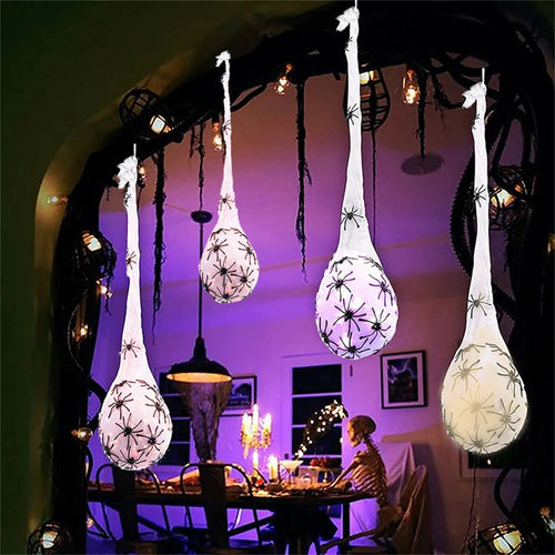 3-Pack LED Halloween Spider Egg Sacs – Glowing Hanging Decor Halloween Hanging Decor Oasis Select