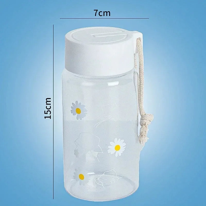 Small Daisy Frosted Plastic Mug Transparent Portable Travel Tea Cup BPA Free Cute Outdoor Girl Water Cup Children Water Bottle Oasis Select
