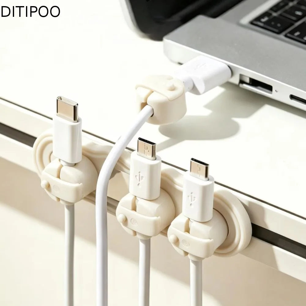Self-Adhesive Multi Cord Holder Reserved Wire Slots Built-in Magnet Wire Management Clips Powerful Magnet Slim Lightweight Oasis Select