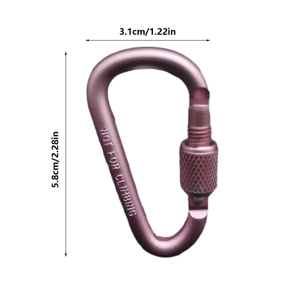 D-shape Carabiner Aluminium Alloy Sports Keychain  Multi Colors with Lock D-shape Carabiner Camping Hiking Hook Outdoor Tool