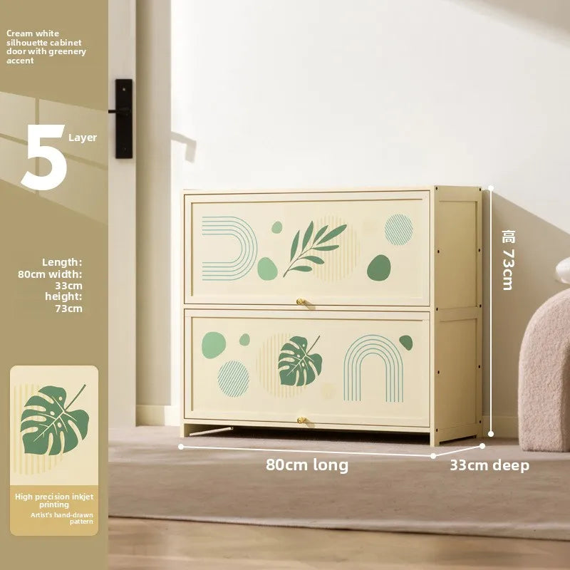 Household shoe cabinet against the wall, dust cabinet, floor storage cabinet, locker, simple shoe rack, storage cabinet Oasis Select Five floors 80