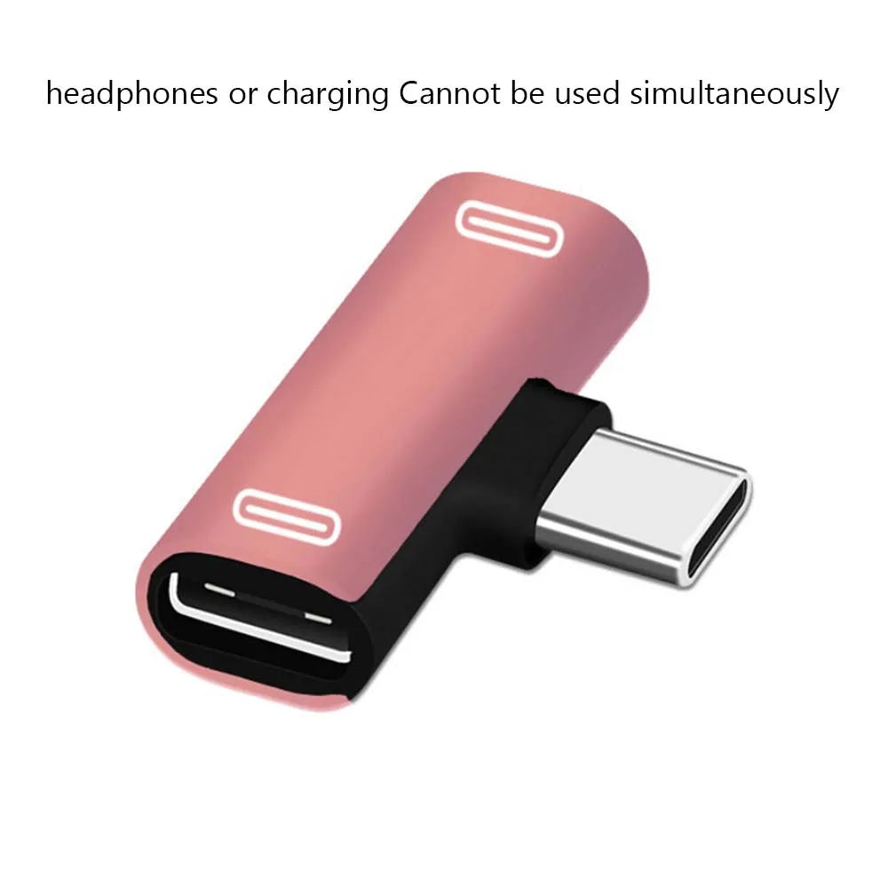 USB C Splitter Type C Male to Dual Type C Female Earphones Charger Adapter Splitter Converter Oasis Select rose