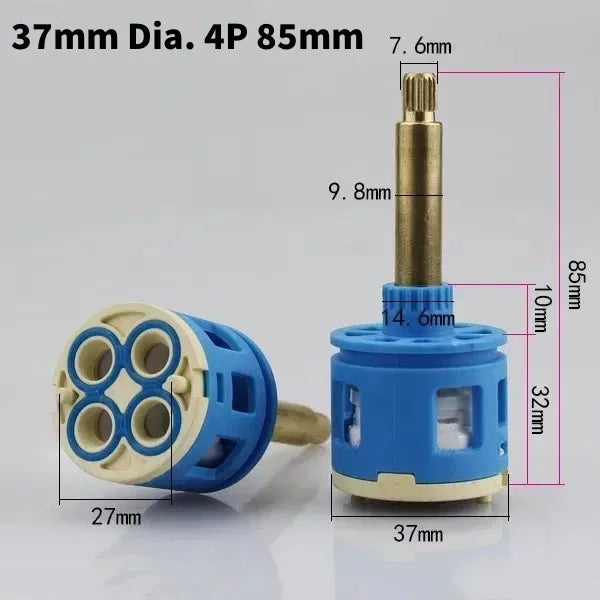 1PC Watersaving Replacement Ceramic Spool Shower Room Faucet Water Mixer Tap Cartridge Replace Valve Kitchen Bathroom Accessory Oasis Select 37mm Dia. 4P 85mm