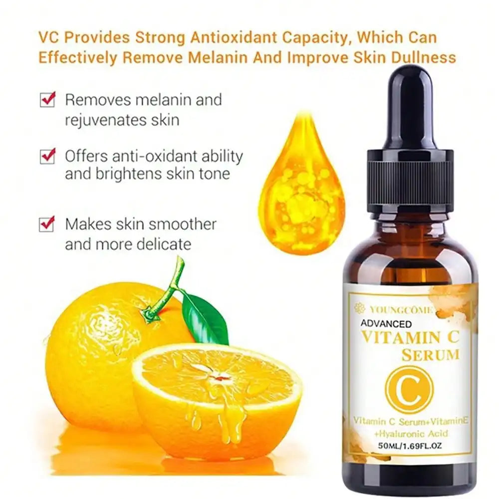 Vitamin C Serum Essence Moisturizing Brighten Wrinkle Remover Anti-aging Fades Spots Repair Fine Lines Facial Skin Care Tools Oasis Select